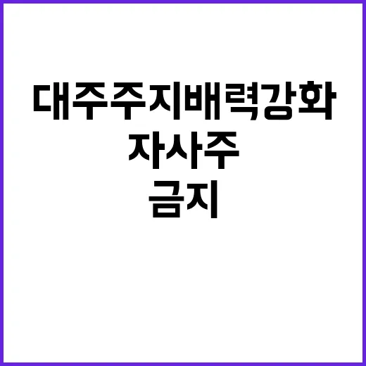 대주주 지배력 강화 자사주 매입 금지 결정!