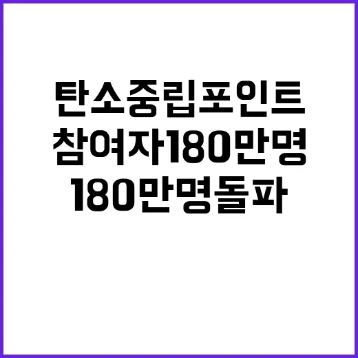 탄소중립포인트 참여자 180만 명 돌파의 의미!