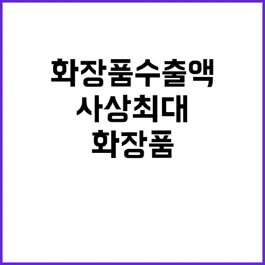 화장품 수출액 사상…