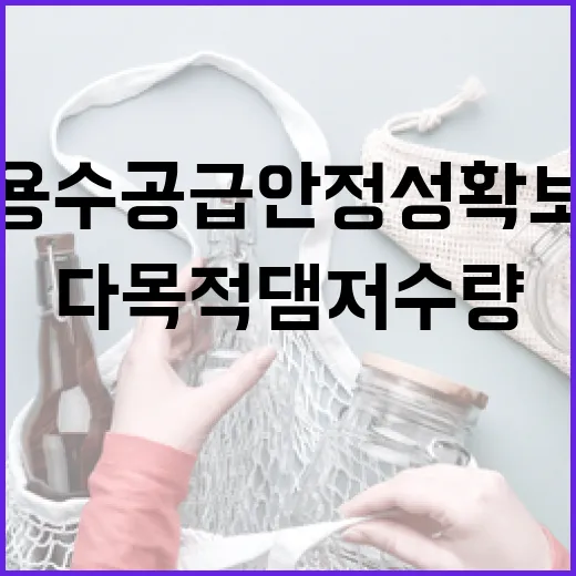 다목적댐 저수량 증가…용수 공급 안정성 확보!