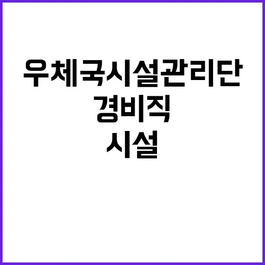 (재)우체국시설관리단 현장직원(경비) 2025년도 1차 통합 채용 공고