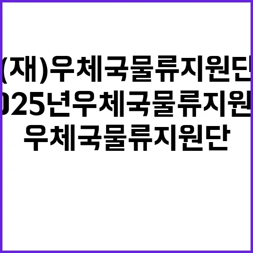 2025년 우체국물류지원단 상반기 통합채용 공고