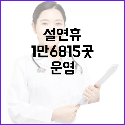 설 연휴 의료 서비스 1만 6815곳에서 운영!