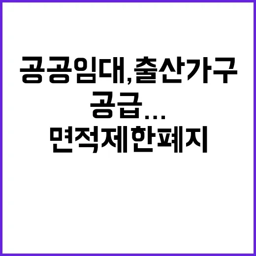 공공임대, 출산가구 우선 공급…면적 제한 폐지!