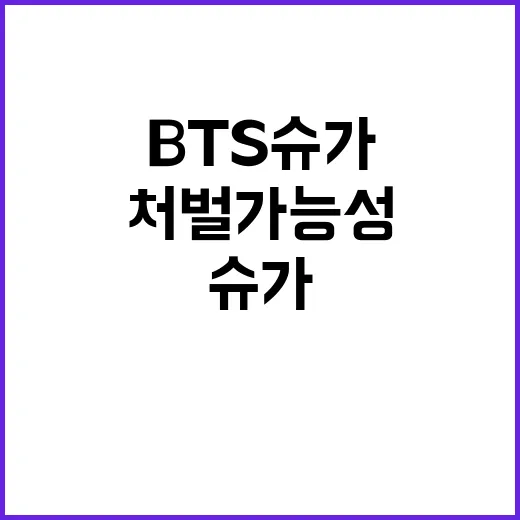 BTS 슈가, 도로교통법 내용과 처벌 가능성 공개!