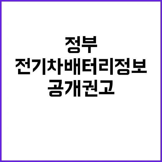 전기차 배터리 정보 정부 자발적 공개 권고!