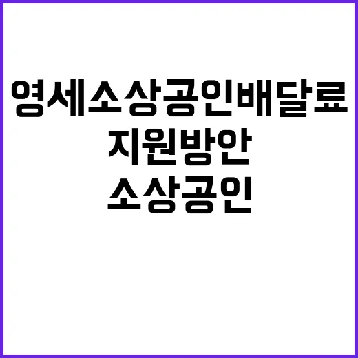 “지원 방안 영세 소상공인 배달료 검토 중 발표!”