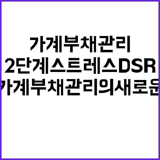 ‘2단계 스트레스 DSR’ 가계부채 관리의 새로운 전환!