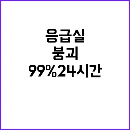 응급실 운영 “99% 24시간 붕괴 우려 없다”