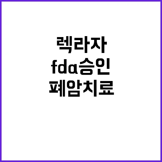 렉라자 미 FDA 승인으로 폐암 치료의 새로운 희망!