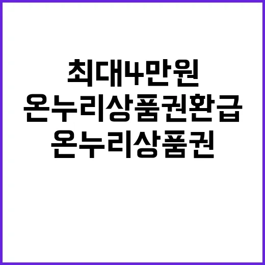 온누리상품권 환급 최대 4만 원 기회!