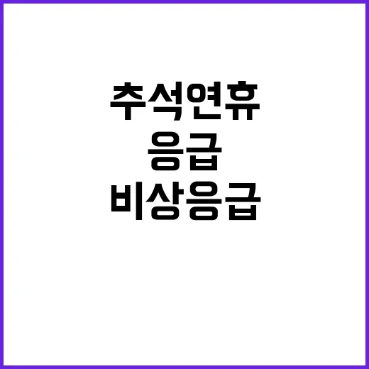 비상 응급 주간 추석 연휴 안전 보장!