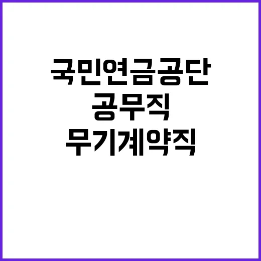 국민연금공단 2024년 하반기 공무직 공개채용