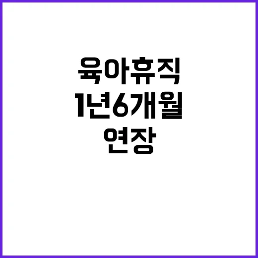 육아휴직 연장 이제 1년 6개월 분할 사용 가능!