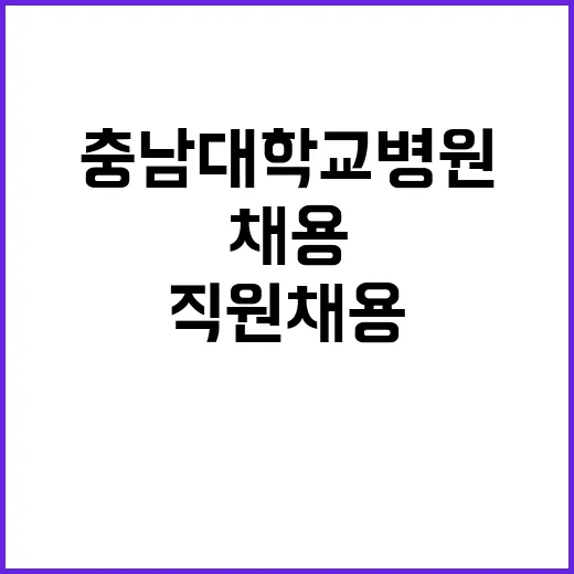 [대전본원] 충남대학교병원 2024년 10월 비정규직 직원 채용공고【채용분야 : 공고참고】