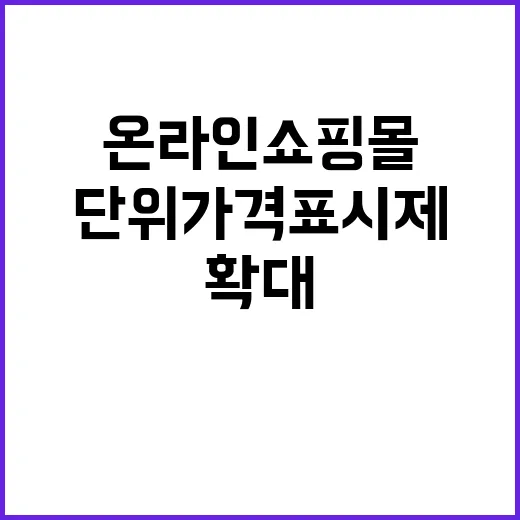 단위가격표시제 온라인쇼핑몰 확대 소식 주목하세요!