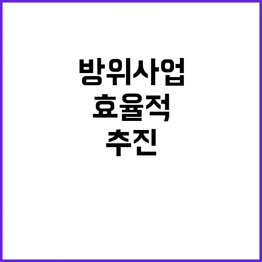 방사청 방위사업 효율적 추진의 비밀 공개!