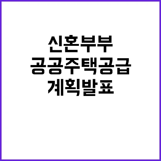 신혼부부 공공주택 공급 기대 이상의 계획 발표!