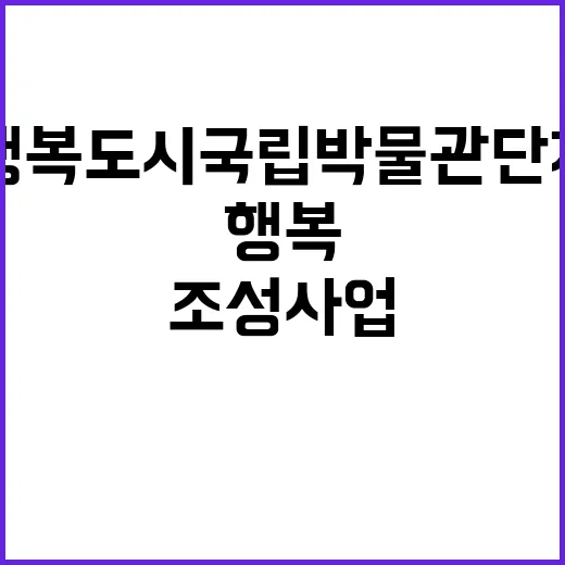 행복도시 국립박물관단지 혁신적 조성사업 진척 사항!