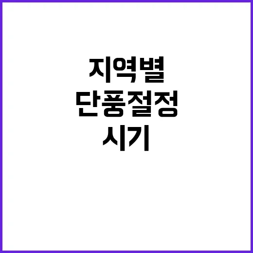 단풍 절정 지역별 놓치지 말아야 할 시기!