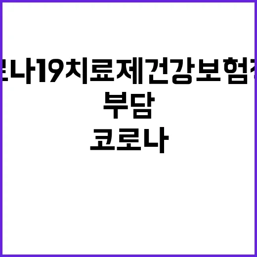 코로나19 치료제 건강보험 적용으로 비용 부담 경감!