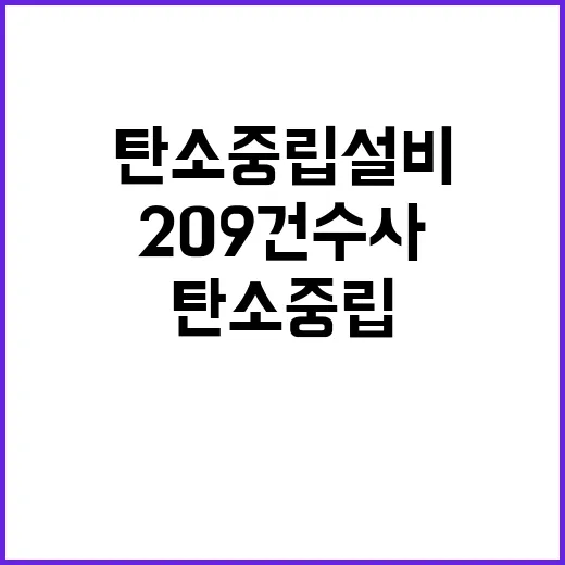 탄소중립설비 의심사례 209건 수사 시작하다!