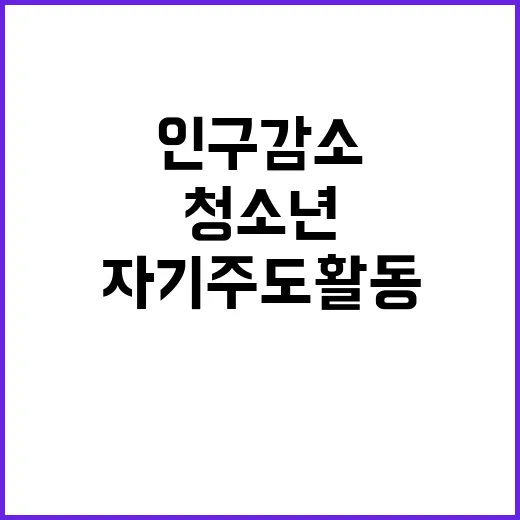 인구감소 청소년 자기주도 활동과 체험 기회 제공!