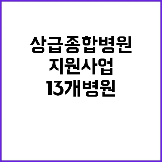 상급종합병원 13개…