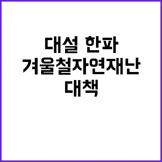 겨울철 자연재난 대책 대설·한파 피해 예방 방법!