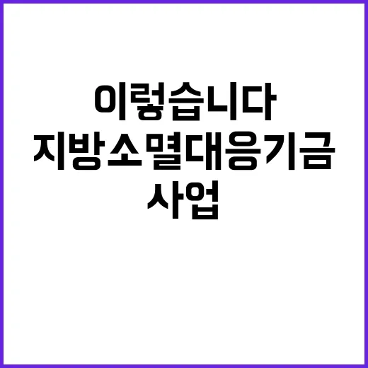 지방소멸대응기금 이…