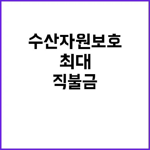 수산자원 보호 최대 9250만 원 직불금 혜택!