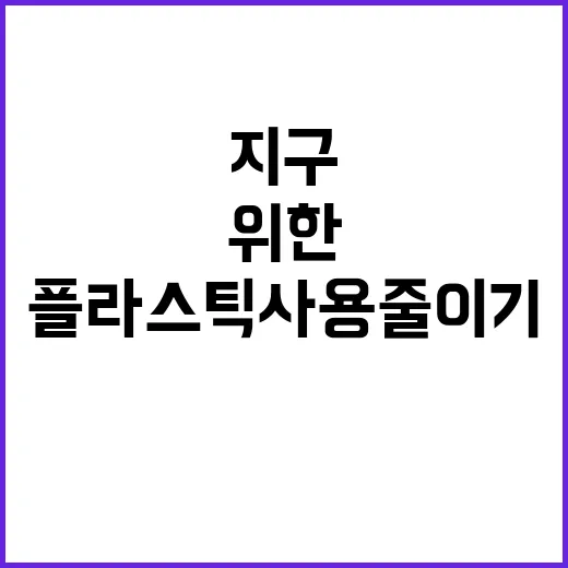 지구 플라스틱 사용 줄이기 위한 방법 공개!