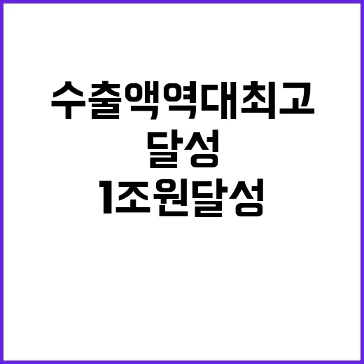 수출액 역대 최고 기록…1조 원 달성 이유는?