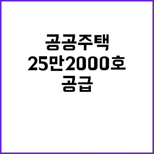 공공주택 공급 역대 최대 25만 2000호!