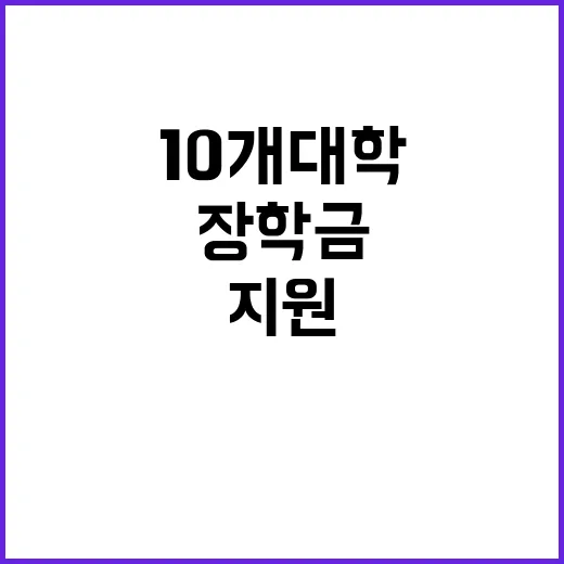 장학금 10개 대학 지원 제한 소식에 논란 확산!