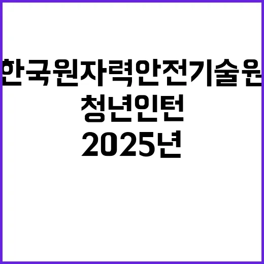 한국원자력안전기술원 2025년 1차 청년인턴 공개채용 공고