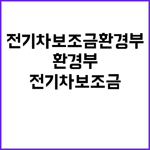 전기차 보조금 환경부의 특별한 약속은?