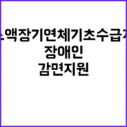 감면 지원 소액 장기 연체 기초수급자와 장애인!