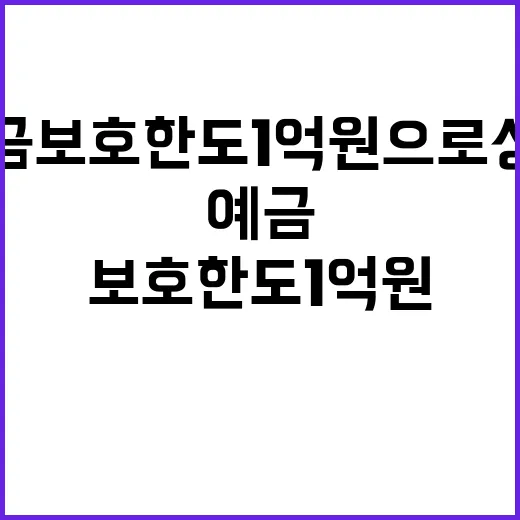 예금보호 한도 1억 원으로 상향된 이유는?