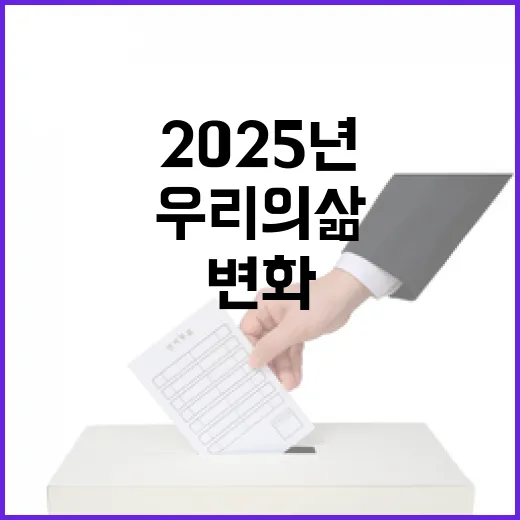 2025년 변화 우리의 삶이 더 편해진다!