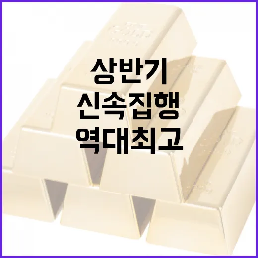 신속집행 상반기 358조원으로 역대 최고 달성!