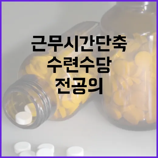 전공의 근무시간 단축…수련수당 확대 지원 소식!