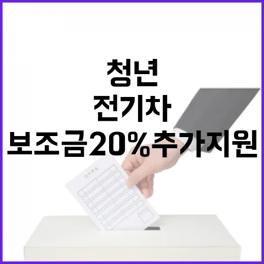 전기차 청년 보조금 20% 추가 지원 소식!