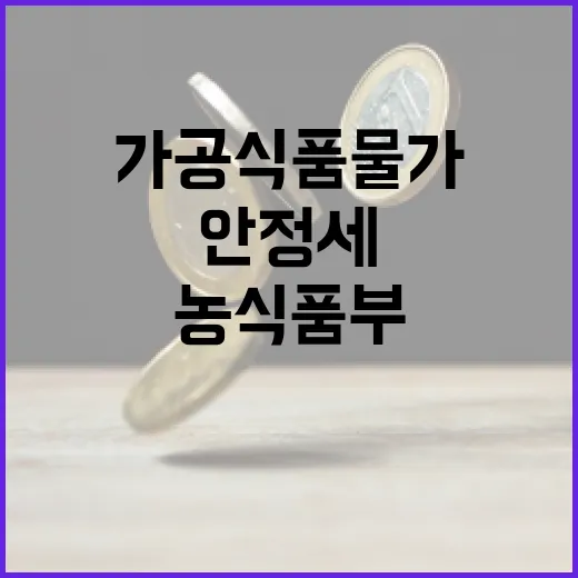 가공식품 물가 안정…