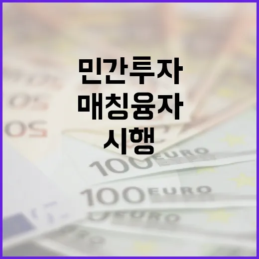 민간투자 소상공인에게 유리한 매칭융자 시행!