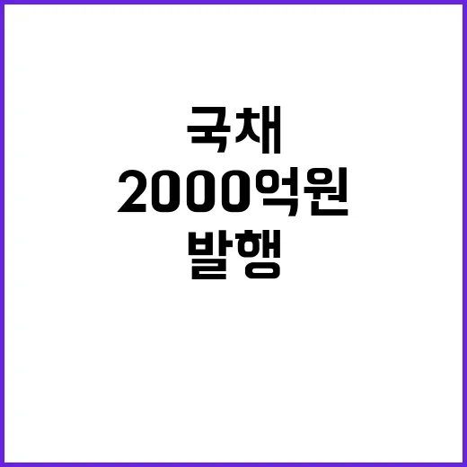 국채 발행, 2000억 원 청약 기간은 언제?