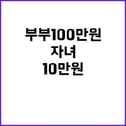 2024 세법 결혼 부부 100만 원, 자녀 10만 원!