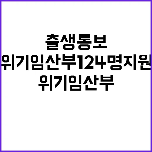 출생통보, 위기임산부 124명 지원 소식 전해!