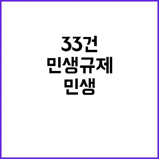 민생규제 33건, …