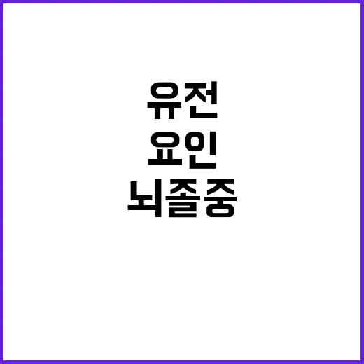 뇌졸중 유전정보 공개…위험요인 조기 발굴 가능성!